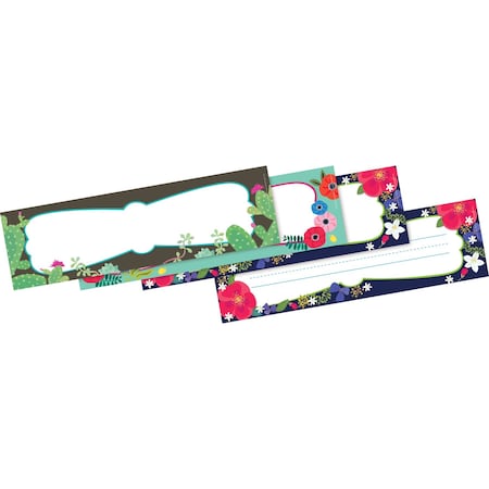 Barker Creek Petals & Prickles Bulletin Board Signs/Name Plates, Multi-Design, 36/Pack 1445